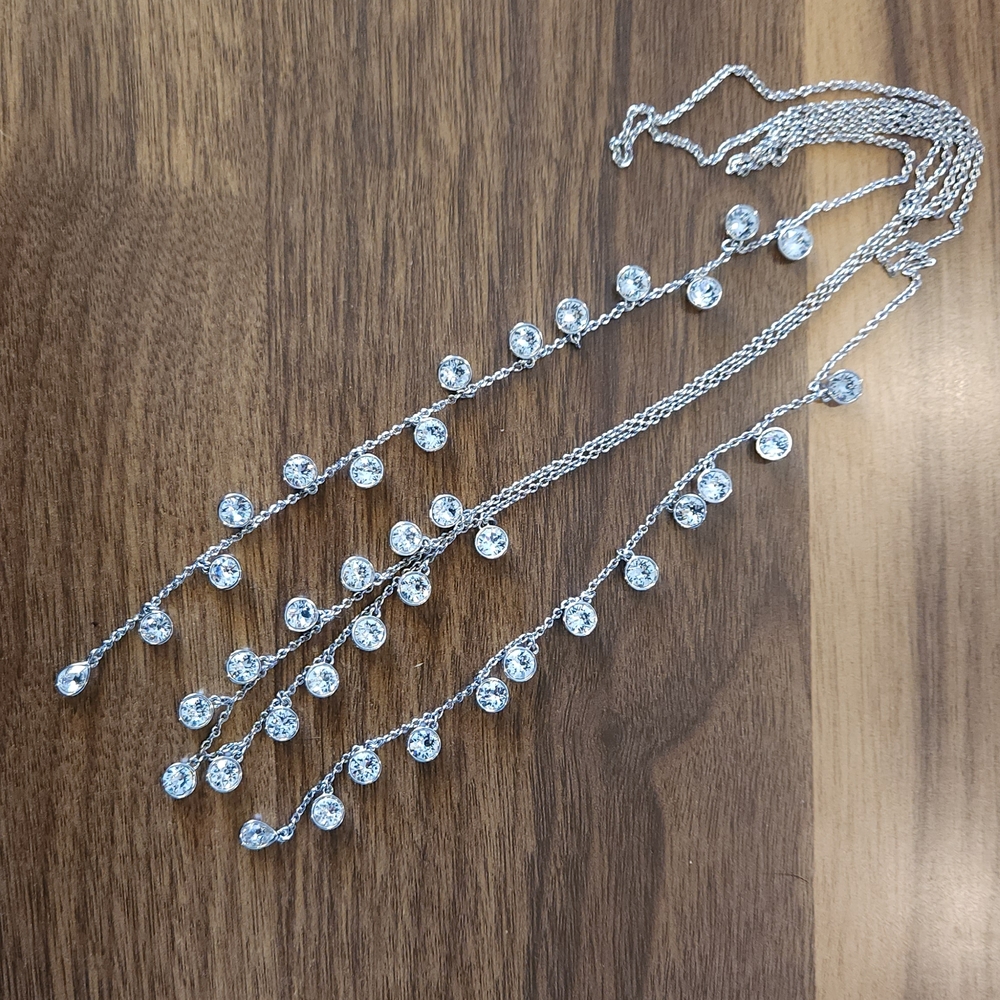 Touchstone Crystal Clear Crystal Lariat Necklace